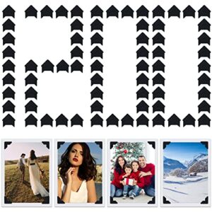 1200 Pcs Photo Corners Self Adhesive Black Photo Corners for Scrapbooking and Stamping Supplies DIY Scrapbook Stickers Album Diary Personal Journal Diary Organizer Christmas Memory Book Picture Corner