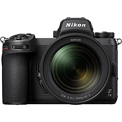 Nikon Z7 II Mirrorless Camera with 24-70mm f/4 Lens (1656) + FTZ II Adapter + 64GB Memory Card + Filter Kit + Wide Angle Lens + Color Filter Kit + Bag + EN-EL15c Battery + Charger + More (Renewed)