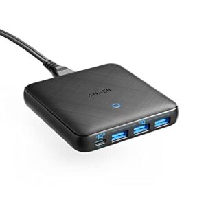 Anker 65W 4 Port PIQ 3.0 & GaN Fast Charger Adapter, PowerPort Atom III Slim Wall Charger with a 45W USB C Port, for MacBook, USB C Laptops, iPad Pro, iPhone, Galaxy, Pixel and More