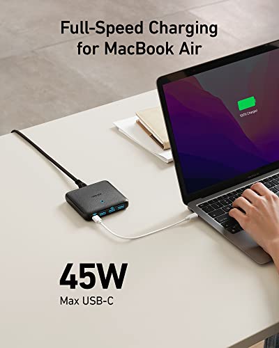 Anker 65W 4 Port PIQ 3.0 & GaN Fast Charger Adapter, PowerPort Atom III Slim Wall Charger with a 45W USB C Port, for MacBook, USB C Laptops, iPad Pro, iPhone, Galaxy, Pixel and More