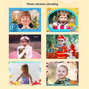 Shanrya Kids Photo Video Camera, 600mAh Rechargeable 2MP Kids Cartoon Camera Toy Multifunctional for Gifts(Sky Blue)