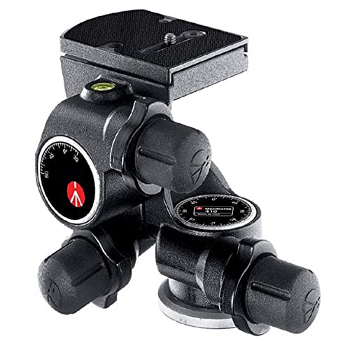 Manfrotto Junior Geared Tripod Head, for Camera Tripods, High-Precision Fluid Head, Photography Equipment, Camera, for Professional Photographers