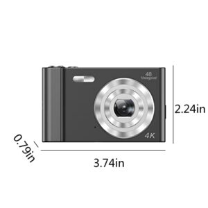 Digital Camera for Photography, 4K Compact Point and Shoot Camera for Kids Portable Video Camera with 32Gb Sd Card 16X Digital Zoom for Teens Students Boys Girls Gifts