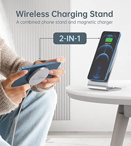 Magnetic Wireless Charger for iPhone 14/13/12 - Mag Charger+20W USB C Adapter, Convertible Fast Wireless Charging Stand/Pad with 5ft USB-C Cable for iPhone 14/13/12 Pro Max Plus Mini,Mag-Safe Charger