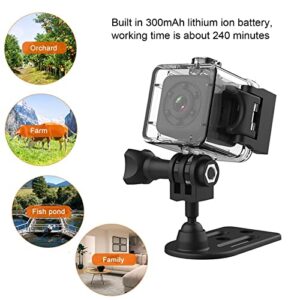 CUIFATI Action Camera with 6 Infrared Lights 30m Waterproof Design Memory Card Loop Recording 300mah Lithium Ion Battery Support WiFi Connection Suitable for Many Scenes.