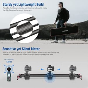 NEEWER 47.2”/120cm Motorized Camera Slider, App Wireless Control Carbon Fiber Dolly Rail Slider, Support Video Mode, Time Lapse Photography, Horizontal, Tracking and 120° Panoramic Shooting (ER1-120)