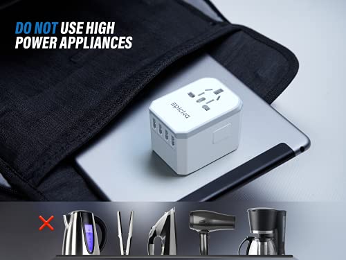 Universal Travel Power Adapter - EPICKA All in One Worldwide International Wall Charger AC Plug Adaptor with Smart Power USB for USA EU UK AUS Cell Phone Laptop (White)