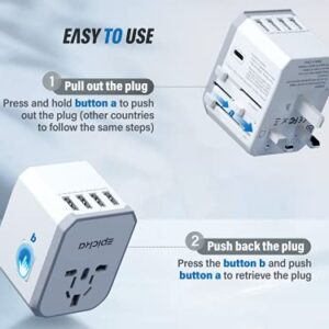 Universal Travel Power Adapter - EPICKA All in One Worldwide International Wall Charger AC Plug Adaptor with Smart Power USB for USA EU UK AUS Cell Phone Laptop (White)