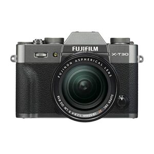 fujifilm x-t30 mirrorless digital camera w/xf18-55mm f2.8-4.0 r lm ois lens, charcoal silver