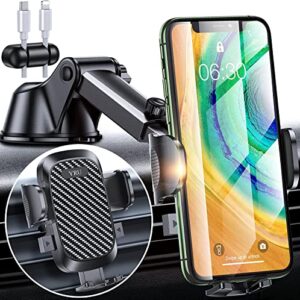 yru [super stable] phone holder car [upgraded 80 lb suction cup] thick case friendly, heavy duty mobile car cell phone holder mount for dashboard vent windshield iphone 14 pro max 13 12 11 galaxy s22