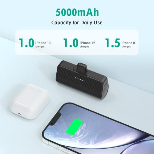 KKD Portable Charger for iPhone MFi Certified 5000Mah Fast Charging Small Power Bank Mini Portable Battery Pack Compact Phone Charger for iPhone