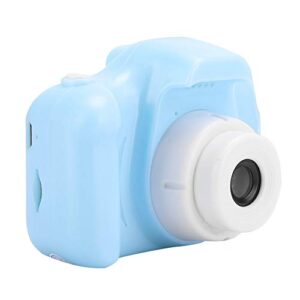 mini camera portable toy for children, digital camera with tft color screen, fixed lens digital video camera, cute cartoon camera multi cartoon photo frames(blue)