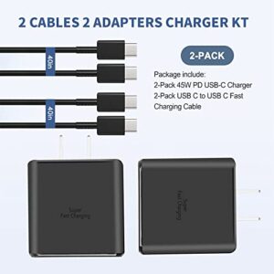 45W USB C Charger Samsung Super Fast Charger Type C Wall Charger for Samsung Galaxy S23 Ultra/S23/S23+/S22/S22 Ultra/S22+, Note 10/Note 10+/Note 20/S20/S21/S10/S9/S8, 2Pack