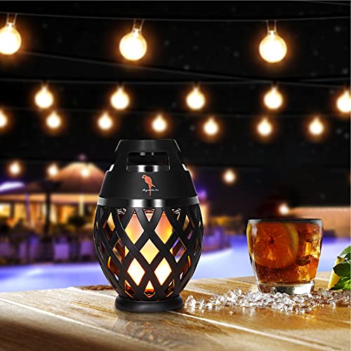 Margaritaville Tiki Torch - Waterproof Bluetooth Speaker, Portable Party Speaker with Flickering LED Lights, Perfect for Travel, Parties, Yards, and Pools (2 Pack)