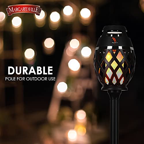 Margaritaville Tiki Torch - Waterproof Bluetooth Speaker, Portable Party Speaker with Flickering LED Lights, Perfect for Travel, Parties, Yards, and Pools (2 Pack)