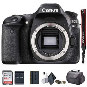 canon eos 80d dslr camera (1263c004) – starter bundle (renewed)