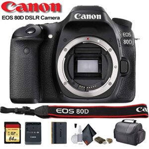 Canon EOS 80D DSLR Camera (1263C004) - Starter Bundle (Renewed)