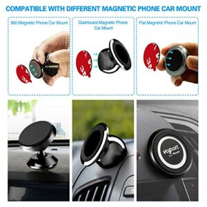 volport Pops Sticky Adhesive Replacement for Car Mount, 6 Pack 3M Dots VHB Sticker Pads Double Sided Tape for Magnetic Dashboard Cell Phone Holder Wall Socket Base with 2 Pack Round Metal Plate Discs
