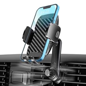 aihiwvol phone holder for car [longer steel hook] air vent car phone mount universal extension arm cell phone holder car vent hands free clamp [thick case friendly] compatible with all smartphones