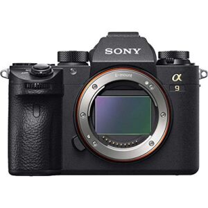 Sony Alpha a9 Mirrorless Digital Camera (Body Only) (ILCE9/B) + 64GB Memory Card + 2 x NP-FZ-100 Battery + Corel Photo Software + Case + External Charger + Card Reader + LED Light + More (Renewed)