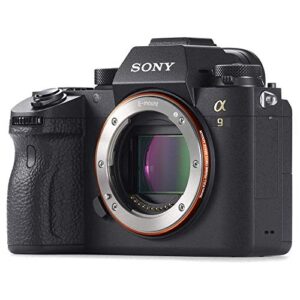 Sony Alpha a9 Mirrorless Digital Camera (Body Only) (ILCE9/B) + 64GB Memory Card + 2 x NP-FZ-100 Battery + Corel Photo Software + Case + External Charger + Card Reader + LED Light + More (Renewed)