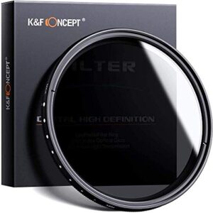 K&F Concept 62mm Variable ND2-ND400 ND Lens Filter (1-9 Stops) for Camera Lens, Adjustable Neutral Density Filter with Microfiber Cleaning Cloth (B-Series)