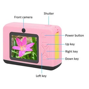 Aoutecen Anti‑Drop Children Camera, Cute Look 2.0in 20MP HD Anti‑Drop IPS Screen Children Camera with Large Capacity Battery for Gift(Pink)