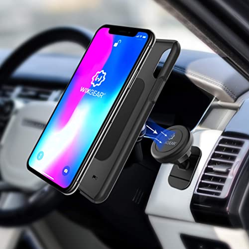 WixGear Magnetic Car Mount, Universal Stick On Mount (2 Pack) Dashboard Magnetic Phone Holder for Car, for Cell Phones and Mini Tablets with Fast Swift-snap Technology, Strong Phone Mount for Car