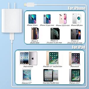 Fast iPhone Charger【Apple MFi Certified】，10Feet Extra Long iPhone Charging Cord Cable，20W Wall Charger Block Apple Fast Charger，Compatible iPhone 14/Pro/Pro Max/Plus/13/12/11/X/SE/8/7/6/iPad/AirPods.