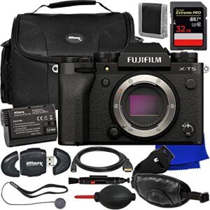 Ultimaxx Essential FUJIFILM X-T5 (Black, Body Only) Bundle - Includes: 32GB Extreme Pro Memory Card, Replacement Battery, Water-Resistant Gadget Bag, High-Speed Memory Card Reader & More (20pc Bundle)