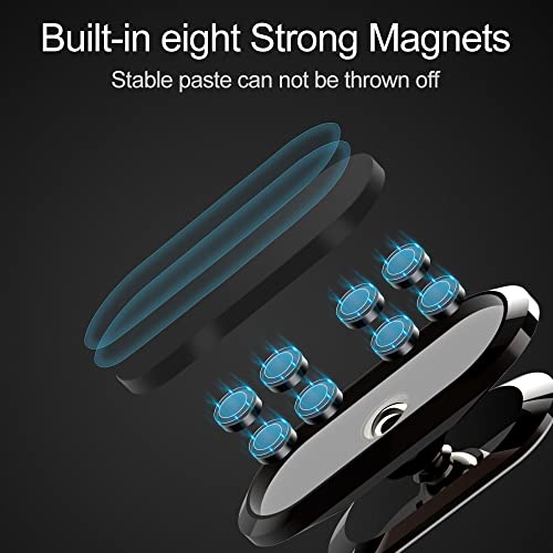 TIQUS [3 Pack] Car Magnetic Phone Mount, Upgrade 8X Magnets Strong Magnet Cell Phone Holder,Dashboard 360° Rotation & Degrees View, for All Smartphone and Cellphone