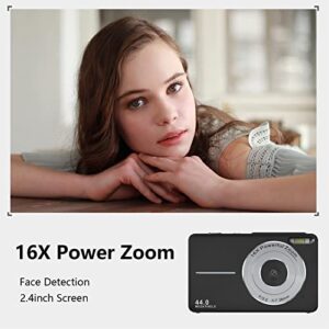 TOUMENY 1080P Hd Digital Camera, 44 Million Photos 16 Times Digital Zoom Camera Anti-Shake Home Video Camera