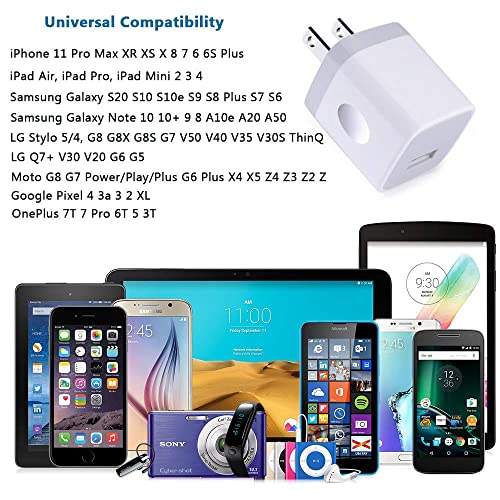 Charging Cube for iPhone, Charger Block, Power Bricks, NonoUV 4Pack Single Port USB Plug in Wall Charger Adapter Charger Box for iPhone 14 13 12 11 Pro Max 10 SE XR XS X 8 7 6,Samsung,Android,Kindle