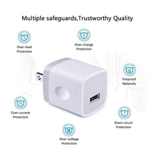 Charging Cube for iPhone, Charger Block, Power Bricks, NonoUV 4Pack Single Port USB Plug in Wall Charger Adapter Charger Box for iPhone 14 13 12 11 Pro Max 10 SE XR XS X 8 7 6,Samsung,Android,Kindle