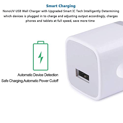 Charging Cube for iPhone, Charger Block, Power Bricks, NonoUV 4Pack Single Port USB Plug in Wall Charger Adapter Charger Box for iPhone 14 13 12 11 Pro Max 10 SE XR XS X 8 7 6,Samsung,Android,Kindle