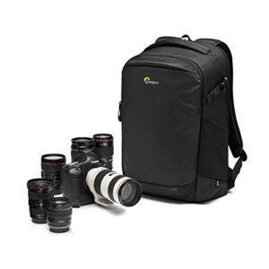 lowepro flipside bp 400 aw iii mirrorless and dslr camera backpack – black – with rear access – with side access – with adjustable dividers – for mirrorless like sony α7 – lp37352-pww