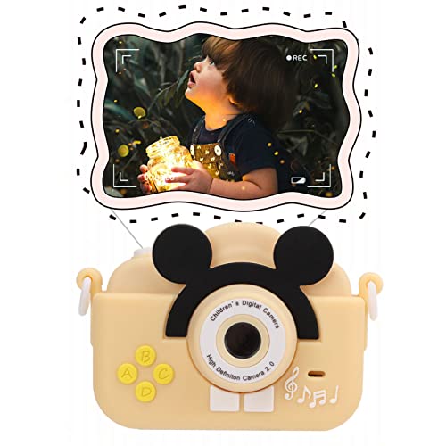 Kids Photo Video Camera, 2MP Kids Digital Camera High Definition 2 Inch Screen for Kids for Gifts(Beige)