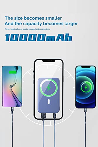 DEKSMO Wireless Power Bank 10000mAh Fast Charging,Slim Magnetic Portable Charger USB C PD 22.5W,Small LED Display QC3.0 External Battery Pack for iPhone 13/12/11/10 Pro Max/Mag-Safe/Samsung/Phones