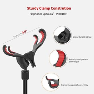 IPOW Upgraded No Glue Car Phone Mount Windshield with Strong Suction, Long Arm Cell Phone Holder for Car with X-Shaped Clamp Fits Thick/Irregular Phone Case