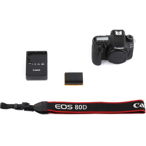 Canon EOS 80D DSLR Camera (1263C004) W/Bag, Extra Battery, LED Light, Mic, Filters and More - Advanced Bundle (Renewed)