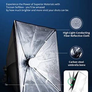 Tocoan Softbox Photography Lighting Kit, 2packs 27 x 20 inches Photo Studio Equipment & Continuous Lighting System with 85W 3000K-7500K LED Bulbs for Video Recording, Portrait Product Photo Shoot