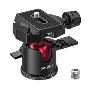 smallrig mini ball head, tripod head camera 360° panoramic with 1/4″ screw 3/8″ thread mount and arca-type qr plate metal ball joint for monopod, dslr, phone, gopro, max load 4.4lbs/2kg – but2665