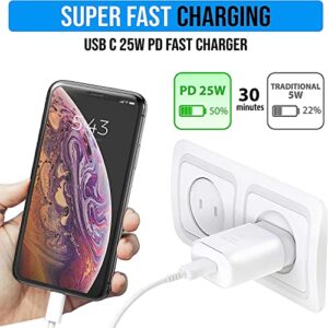 USB C 25W PD Fast Charger Block for iPhone 14 13 More Power Type C Charger Wall Plug Adapter Quick Charging Block Compatible with iPhone 14/14 Pro/Pro Max/iPhone 13/iPhone 12/iPad Pro/GalaxyS22/S21