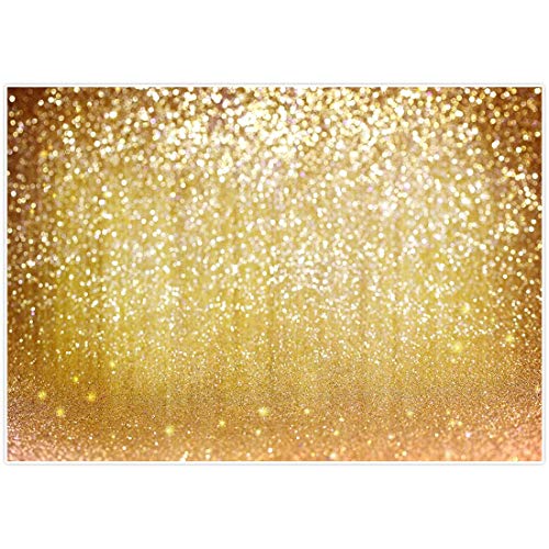 Allenjoy 7x5ft Happy Birthday Backdrop Golden Bokeh Spots (Not Glitter Sequin) Photography Background for Graduation Bday Wedding Bridal Baby Shower Party Decor Banner Portrait Photo Booth Props