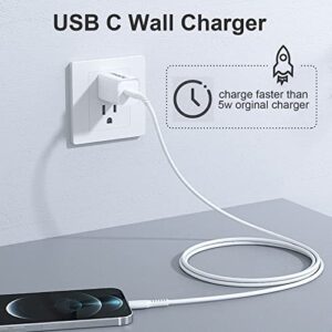 USB C Wall Charger, Miady 2.4A/5V Wall Charger Adapter Compatible for iPhone 14/14 Pro Max/13/13Pro/12/12 Pro, iPad AirPods Pro and More (Cable Not Included)