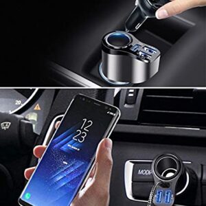 4 in 1 USB C Car Charger, 48W Multi USB Cigarette Lighter Adapter, Socket Splitter with 3 USB Ports, 12V/24V Dual USB Type C PD Fast Car Charger Adapter for iPhone 14/13/12/11,iPad,Samsung,LG,GPS