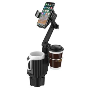 pletmin car cup holder phone mount: universal auto cell phone stand with drink expand cup holder for suv | automobile |compatible with iphone & samsung and other android smartphone-black