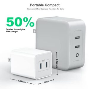 USB C Wall Charger 40W, 2 Pack Dual Port 20W PD 3.0 Type C Fast Charging Block, Durable Compact Power Adapter for iPhone 11/12/13/14 /Pro Max, XS/XR/X, iPad Pro, AirPods Pro, Samsung Galaxy(White)