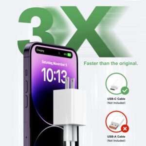 USB C Wall Charger 40W, 2 Pack Dual Port 20W PD 3.0 Type C Fast Charging Block, Durable Compact Power Adapter for iPhone 11/12/13/14 /Pro Max, XS/XR/X, iPad Pro, AirPods Pro, Samsung Galaxy(White)