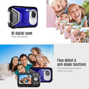 LKYBOA Orange Children's Camera -Kids Digital Camera with [32GB Memory Card]& Lanyard, Rechargeable Digital Front and Rear Selfie Camera (Color : Blue)